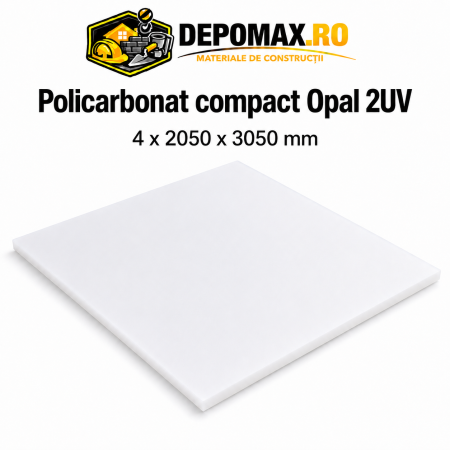 Policarbonat compact opal 2UV 4 x 2050 x 3050 mm